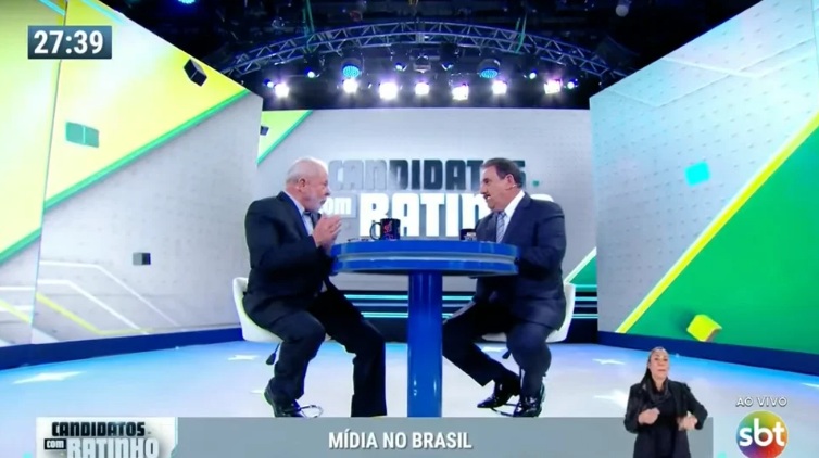 Lula dá menos ibope que Bolsonaro em sabatina com Ratinho
