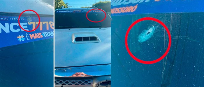 Carro de vereador é atingido por disparos de arma de fogo durante a madrugada em Mossoró