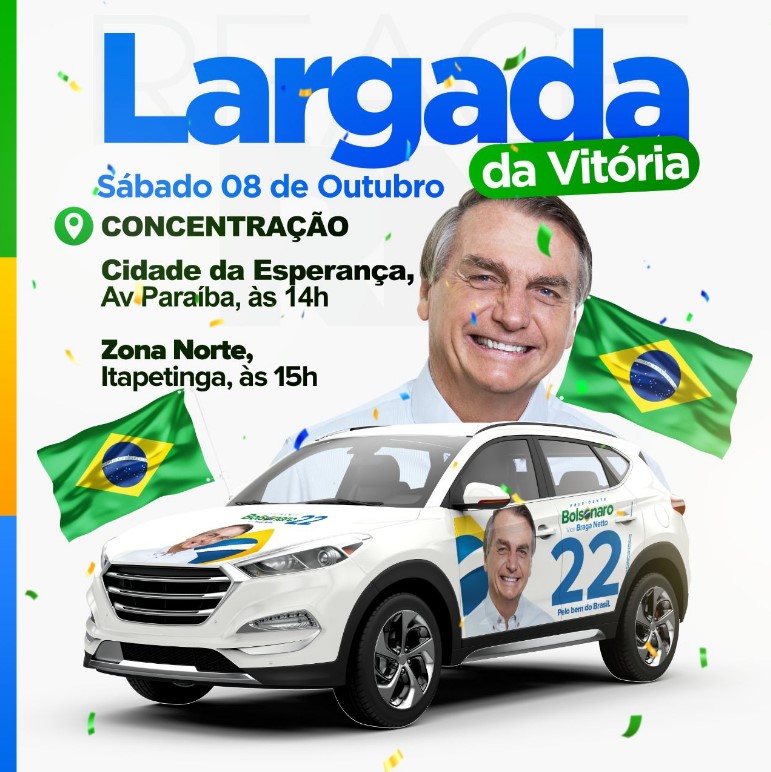 Carreata pró-Bolsonaro será realizada em Natal neste sábado (8)