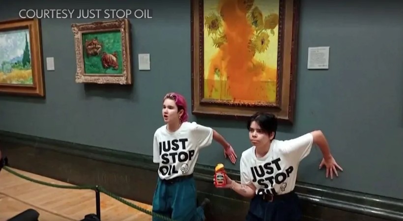 VÍDEO: Ativistas jogam sopa de tomate em obra de Van Gogh
