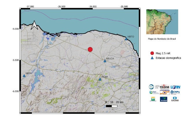 Cidade do RN registra 4 terremotos em pouco mais de uma hora