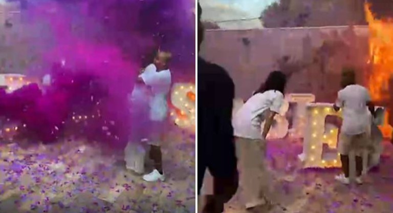 VÍDEO: Casal faz chá revelação para anunciar sexo das filhas, mas festa termina em incêndio; assista