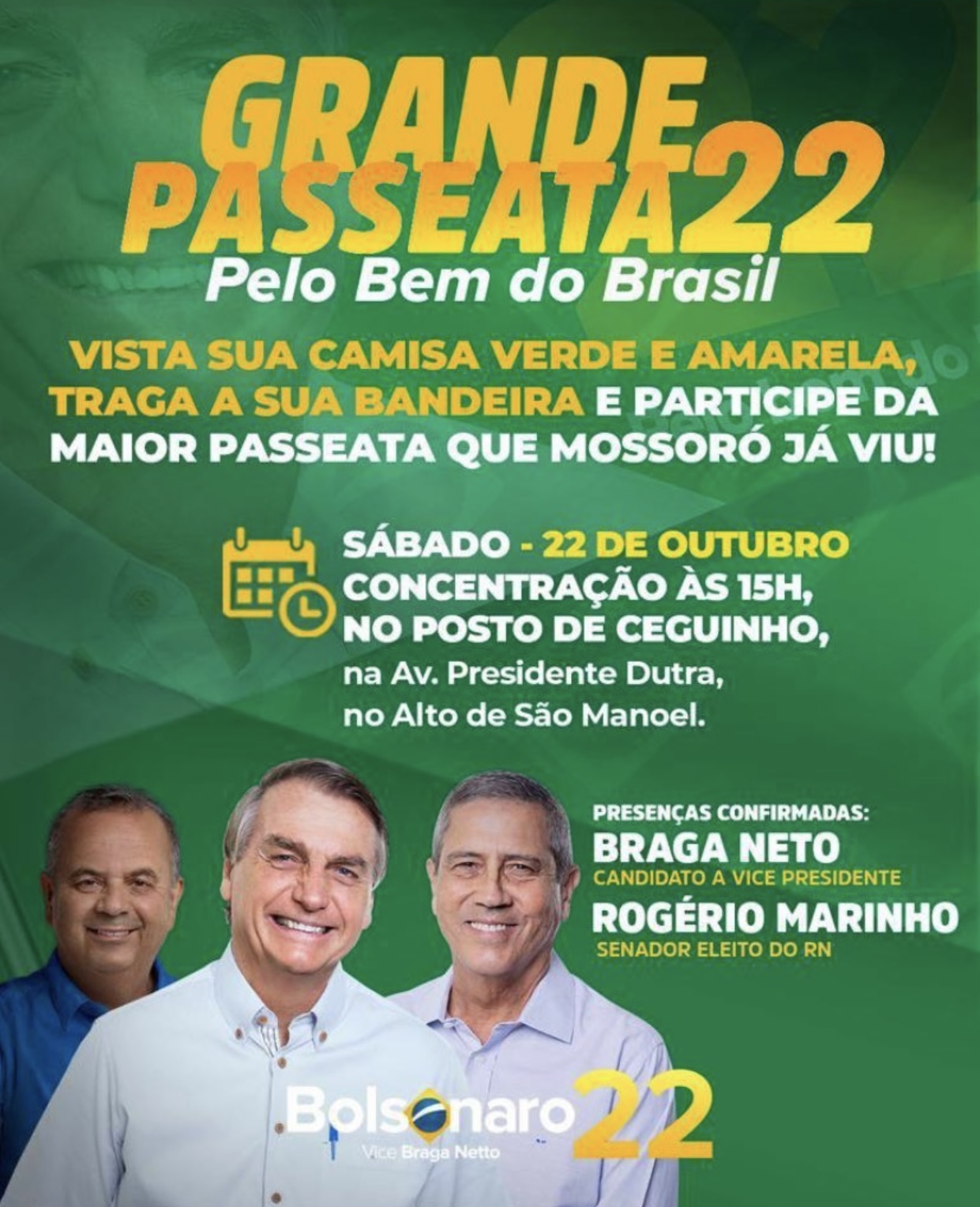 Braga Netto confirma presença em ato político no próximo sábado no RN