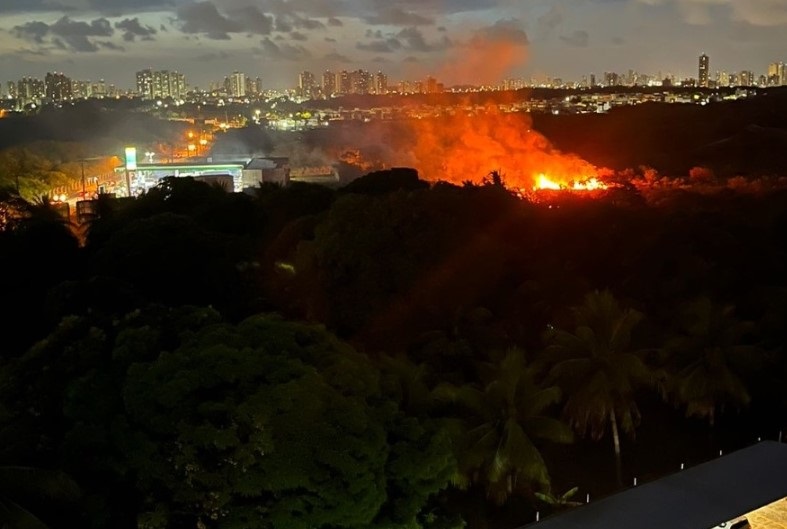 Bombeiros são acionados para controlar incêndio próximo à Rota do Sol