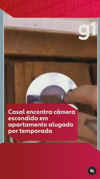 VÍDEO: Casal encontra câmera escondida em apartamento de Copacabana contratado através de plataforma de aluguéis