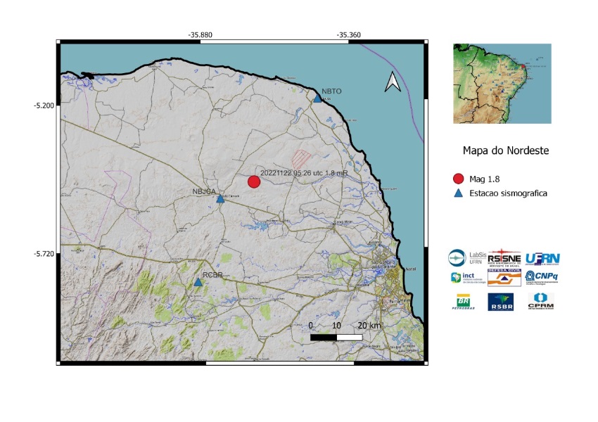 Cidade do RN registra 12 tremores de terra na madrugada desta terça-feira (22)