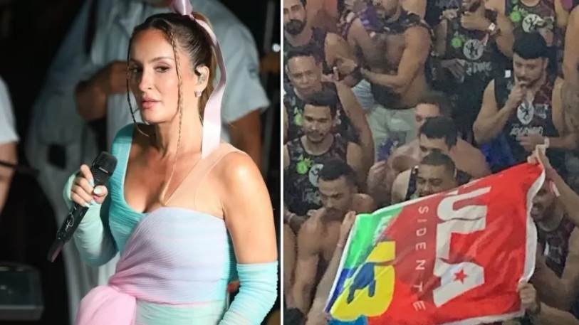 Fãs se 'vestem' de Lula e provocam Claudia Leitte em trio no Carnatal