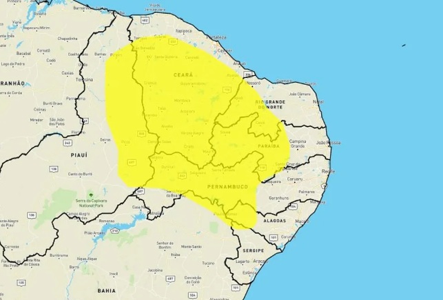 Instituto alerta para baixa umidade do ar em 73 cidades do RN; veja lista