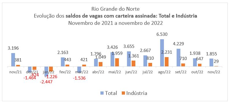 FIERN divulga Síntese do Novo CAGED do RN referente ao mês de novembro de 2022