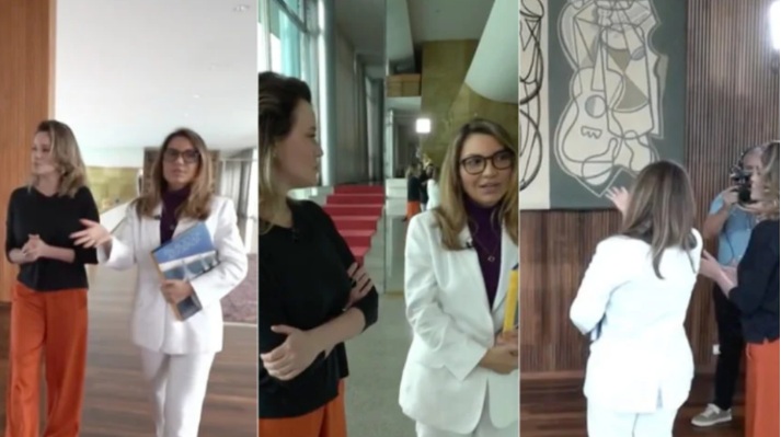 Janja leva “Globo” ao Alvorada para reclamar do local