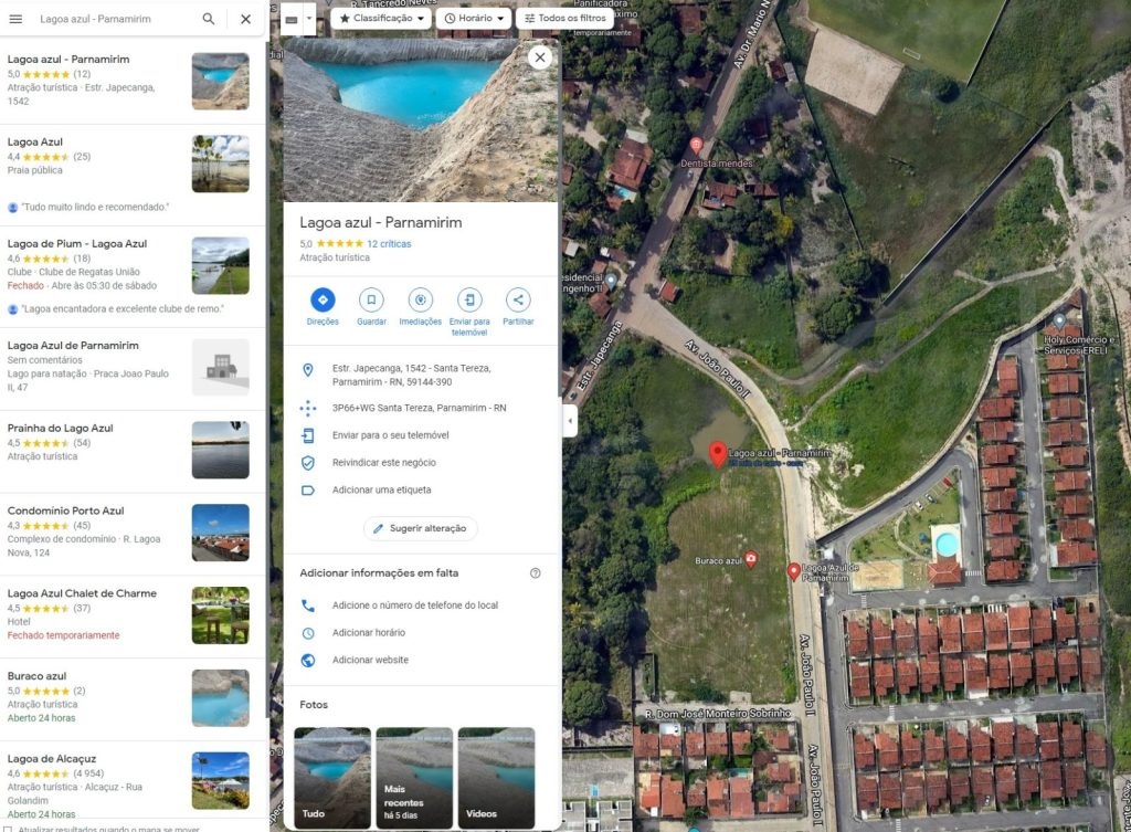 Destaque nacional, Lagoa Azul já aparece como “localização turística” no Google Maps