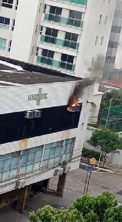 VÍDEO: Incêndio provoca pânico em maternidade de Natal; bombeiros controlam chamas