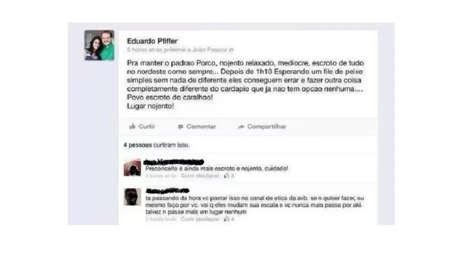 Piloto que xingou nordestinos é condenado a pagar R$ 25 mil e a ler livro