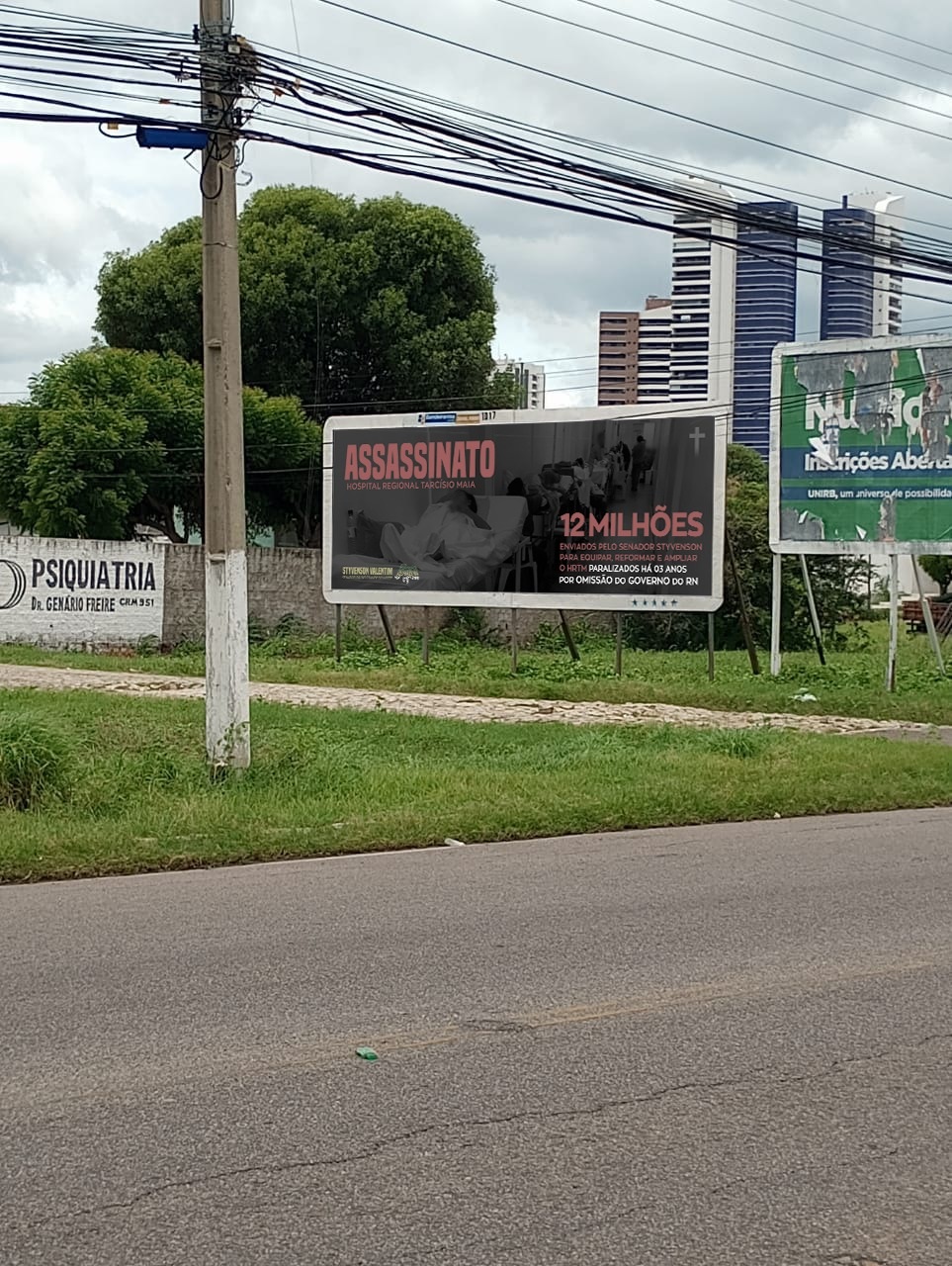 Styvenson coloca outdoor apontando como "assassinato" o não uso de emendas pelo Governo Fátima