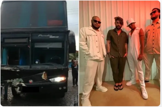 Ônibus que levava filhos de Carlinhos Brown e Saulo se envolve em acidente