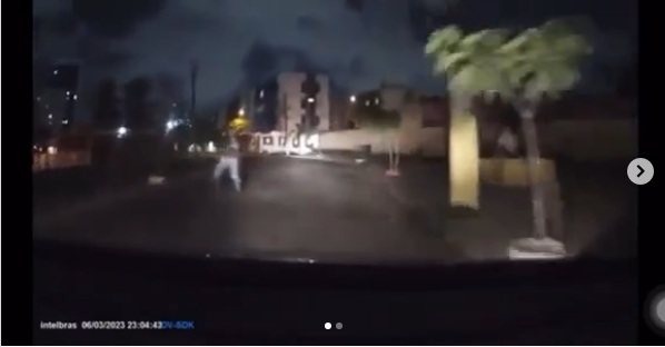 VÍDEO: Assaltante tenta parar carro e atira duas vezes contra motorista por aplicativo em Natal