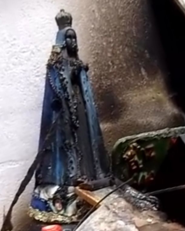 VÍDEO: Imagens de Nossa Senhora e Santa Rita ficam intactas após incêndio em casas no Igapó