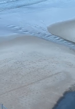 VÍDEO: Esgoto desce de Mãe Luiza e polui praia de Areia Preta