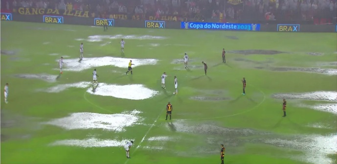 Sport x ABC, pela semifinal da Copa do Nordeste, é suspenso por chuvas e será retomado nesta quinta