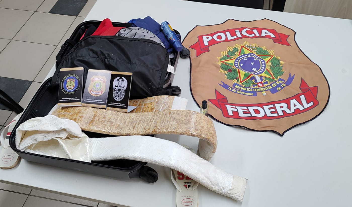 PF prende homem com 4 kg de cocaína no aeroporto de Natal