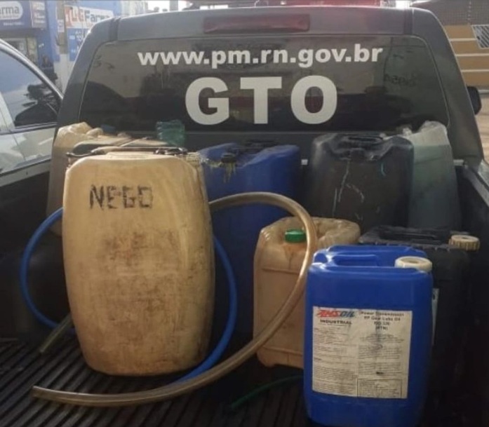Polícia Militar localiza depósito ilegal de combustível em cidade do RN