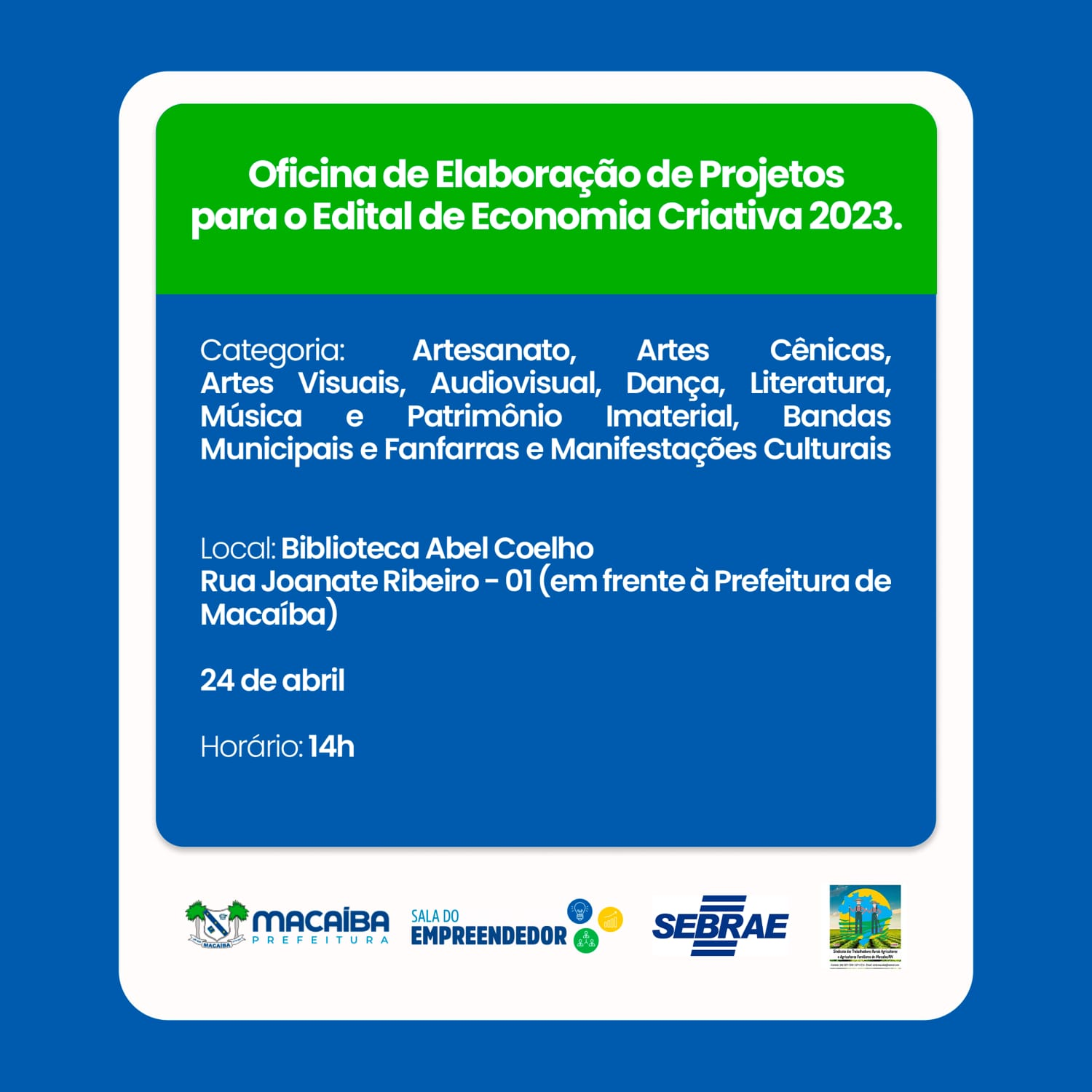 Município do RN e Sebrae promovem oficina para elaboração de projetos na área cultural