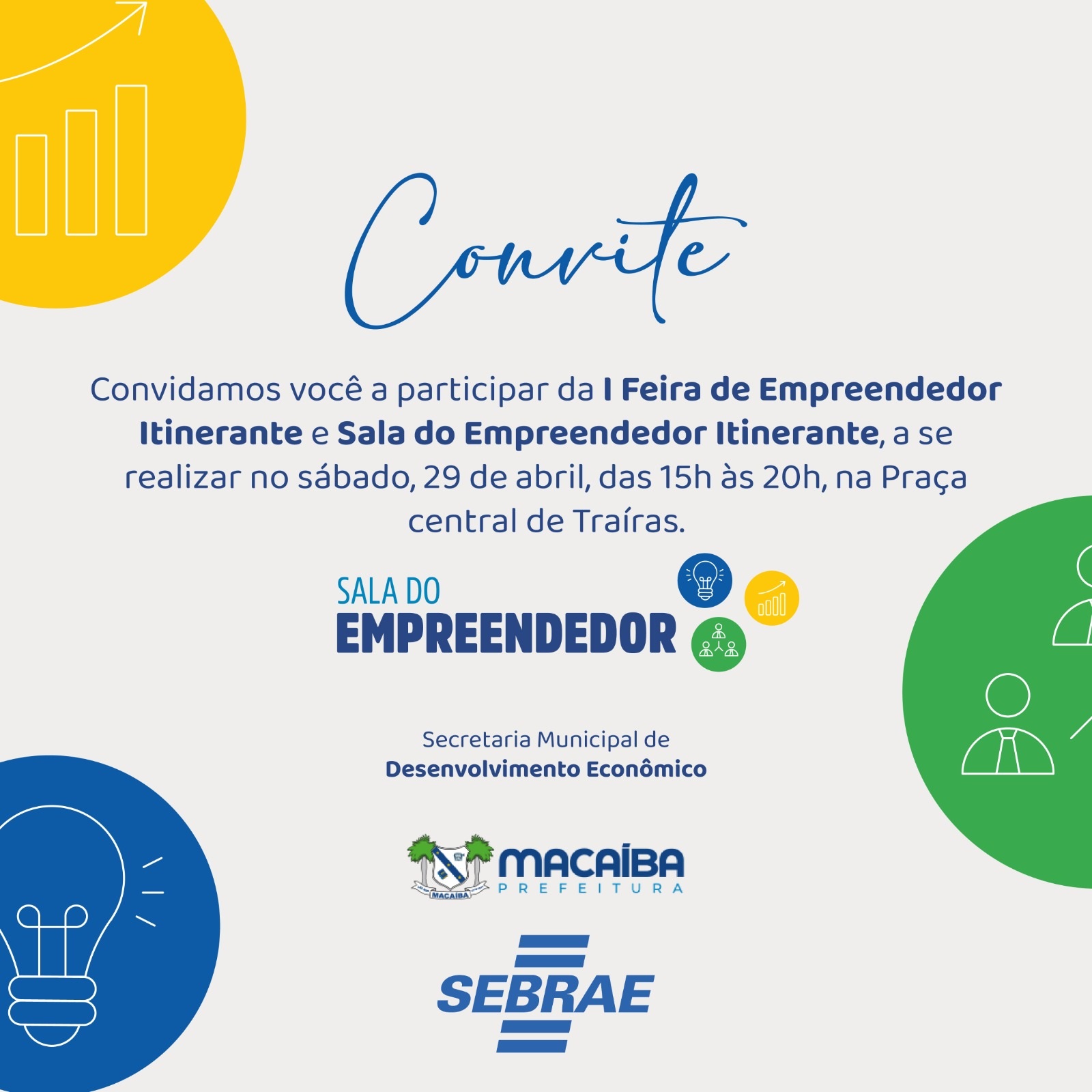 Prefeitura de Macaíba promove I Feira do Empreendedor Itinerante no próximo sábado (29)