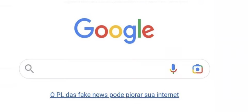 Google faz campanha contra PL das Fake News