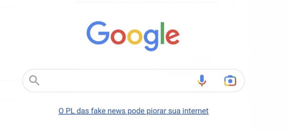 Google faz campanha contra PL das Fake News
