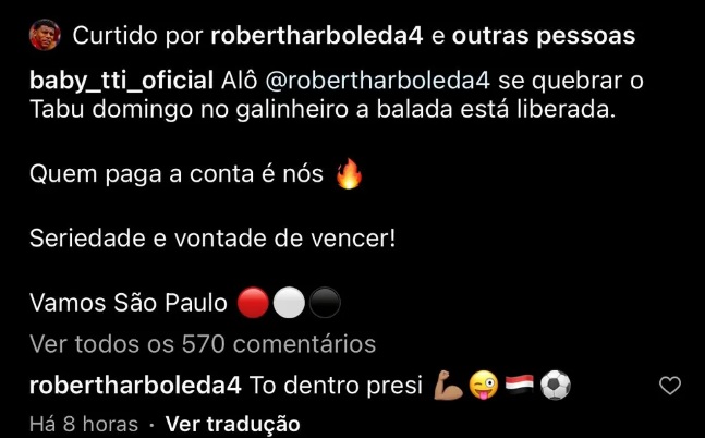 Torcida organizada promete balada grátis se São Paulo vencer Corinthians: "Tô dentro", responde jogador