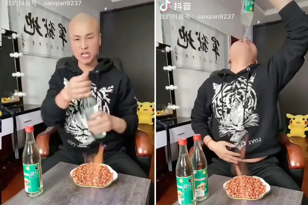 Streamer morre após beber quatro garrafas de vodca chinesa em live