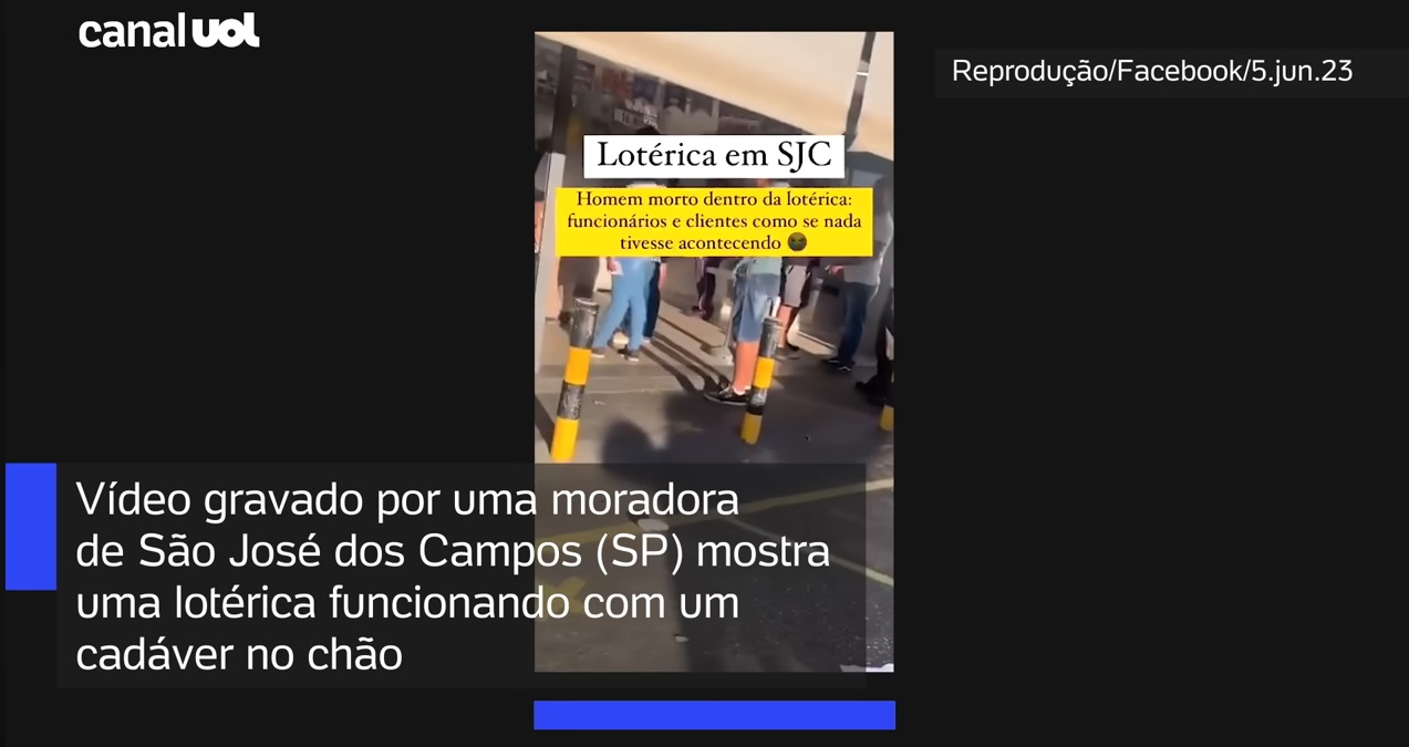 VÍDEO: Homem morre em lotérica e local continua funcionando com o corpo no chão