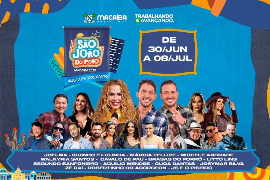 São João do Povo chega ao Centro de Macaíba com grandes shows e festival de quadrilhas juninas