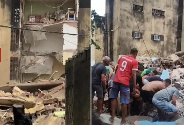 VÍDEO: Prédio desaba e deixa moradores soterrados no Grande Recife