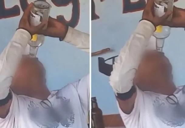 VÍDEO: Homem morre ao tomar 1 litro de cachaça em aposta