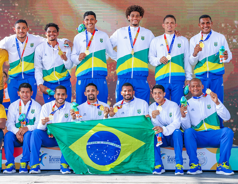 Com show do potiguar Alisson, Brasil conquista o ouro nos Jogos Sul-Americanos de Praia