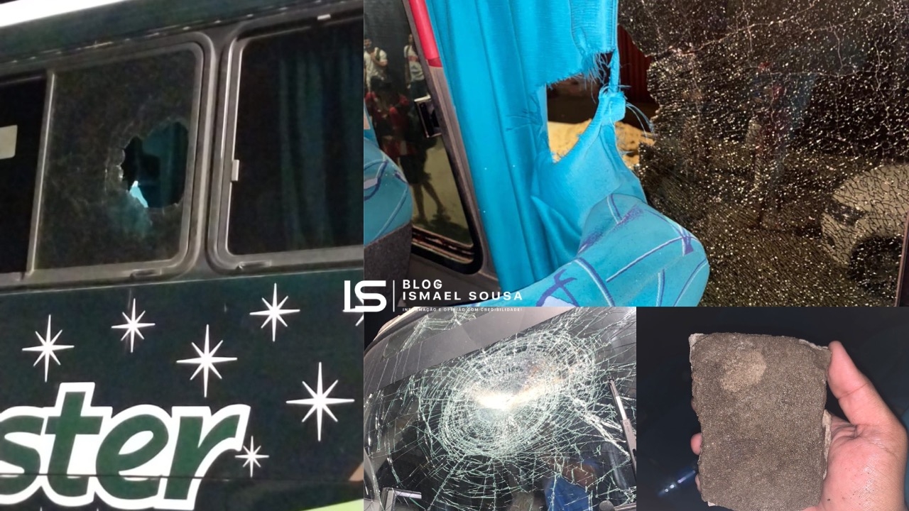 Ônibus com torcedores do Potiguar é atingido a pedradas durante a madrugada em Mossoró