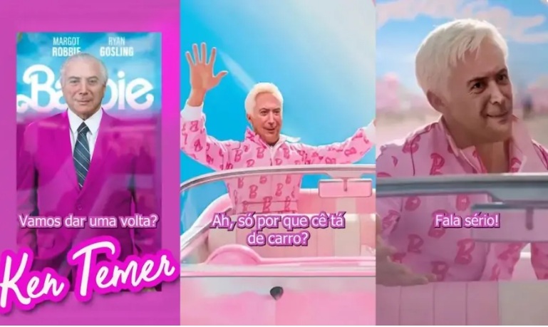 VÍDEO: Michel Temer entra em clima de 'Barbie' nas redes sociais, 'veste' rosa, mas deleta post
