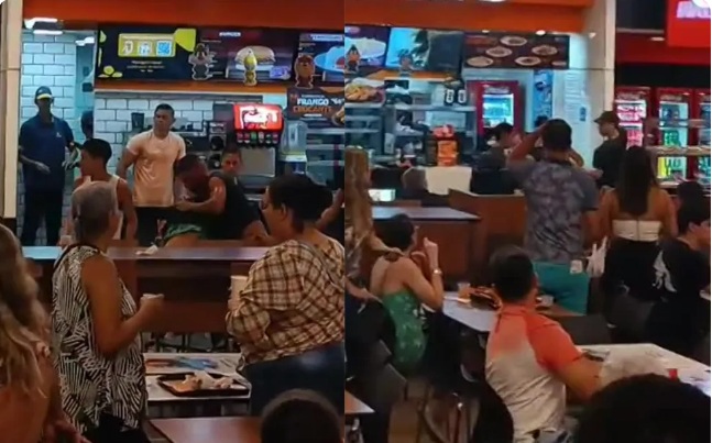 VÍDEO: Homem é esfaqueado durante briga por refrigerante em praça de alimentação de shopping