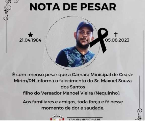 Câmara Municipal de Ceará Mirim homenageia suspeito de crime morto em confronto com a PM