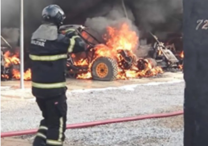 Polícia Civil conclui que incêndio de 26 veículos UVTs em Parnamirim não foi criminoso