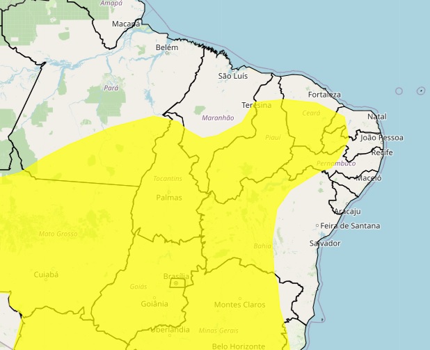 Inmet emite alerta para baixa umidade em 57 municípios do RN; saiba