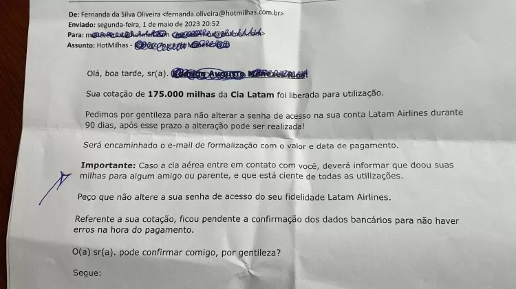 Grupo 123milhas enviava email pedindo para cliente mentir a empresa aérea