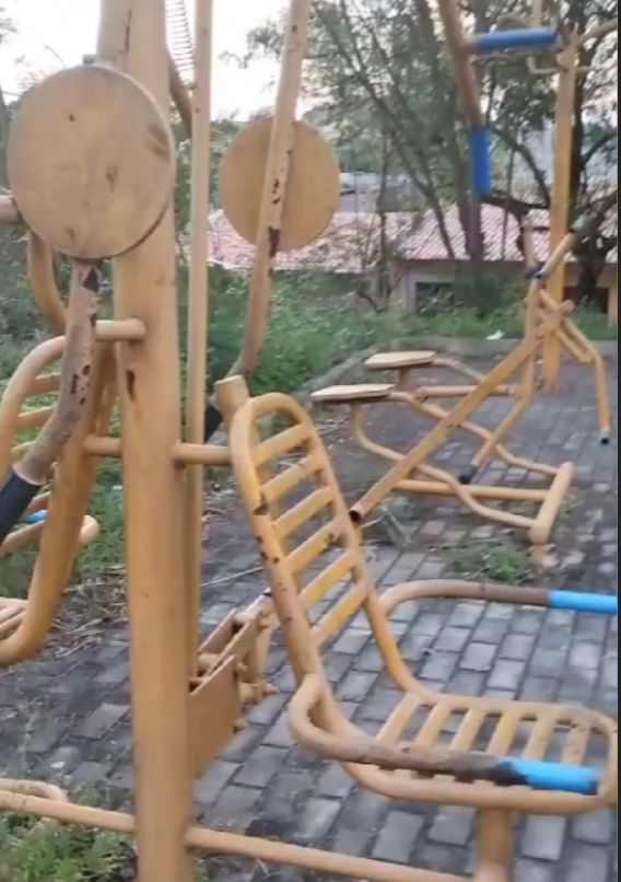 VÍDEO: Peça de academia pública quebra e atinge rosto de criança no Parque da Cidade em Natal