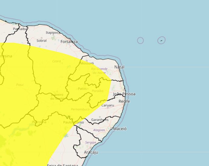 RN tem alerta de baixa umidade em 74 municípios até domingo; confira lista