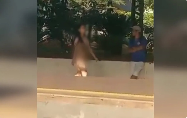 VÍDEO: Mulher em surto é filmada andando nua por terminal de ônibus