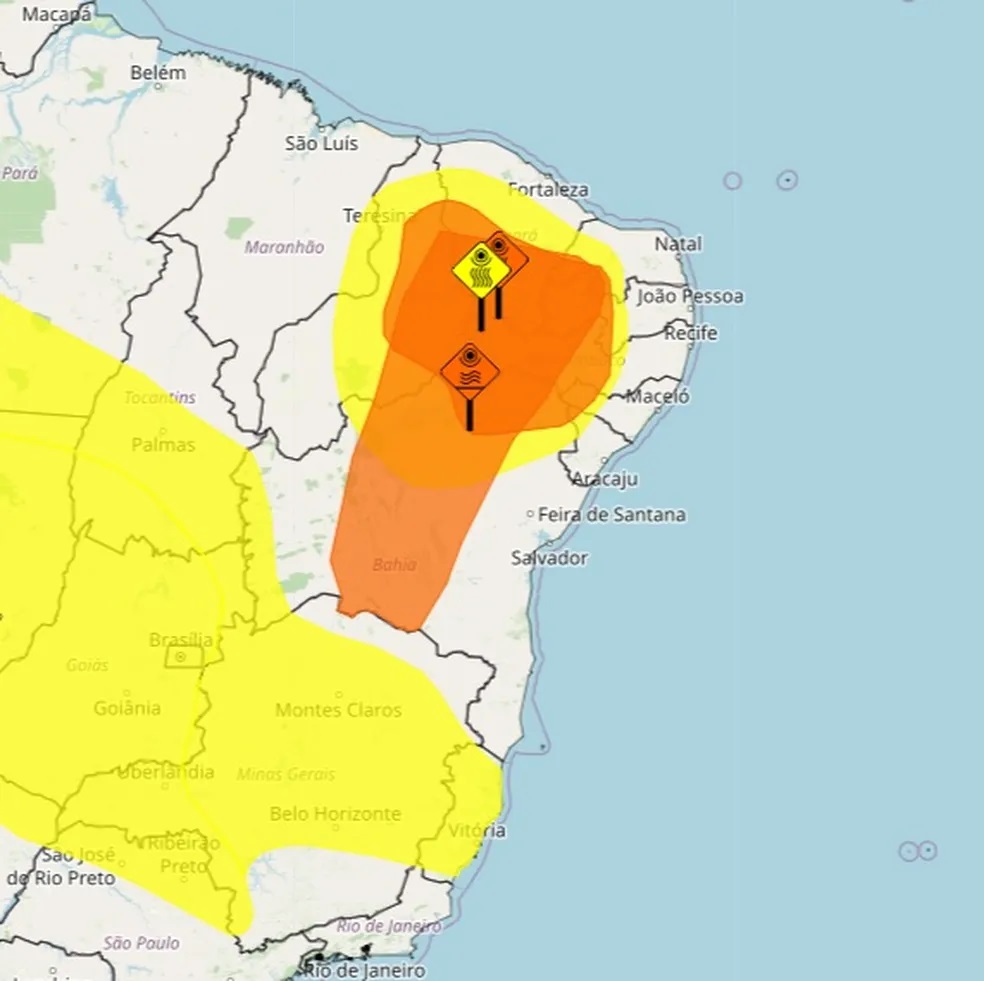 Inmet alerta para baixa umidade e onda de calor em cidades do RN; veja lista