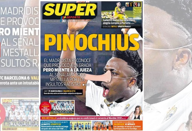 Jornal espanhol chama Vini Jr. de mentiroso após caso de racismo