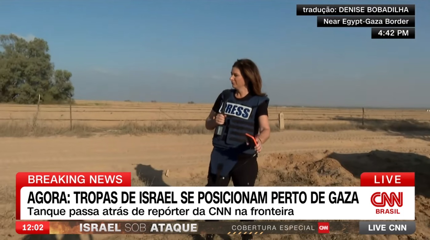 VÍDEO: Âncora da CNN mostra tanques israelenses se posicionando na fronteira de Israel com Gaza