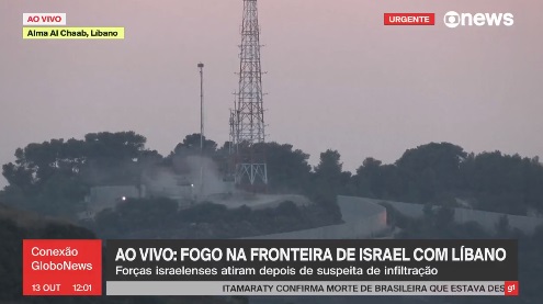 VÍDEO: Durante ao vivo na Globo News, jornalista morre após ser atingido por bombardeio em fronteira com Israel
